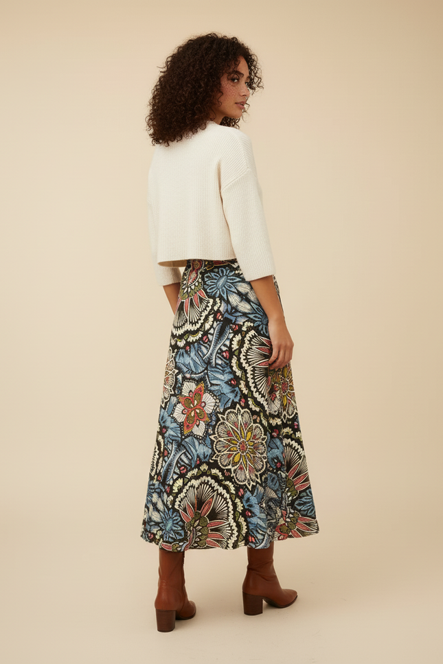 Jupe Portefeuille Longue Wax