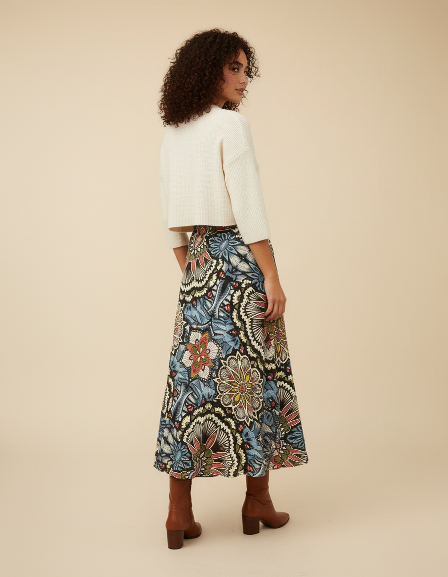 Jupe Portefeuille Longue Wax