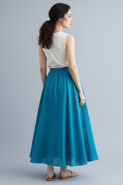 Jupe Longue Bleu Turquoise Fluide Bohème