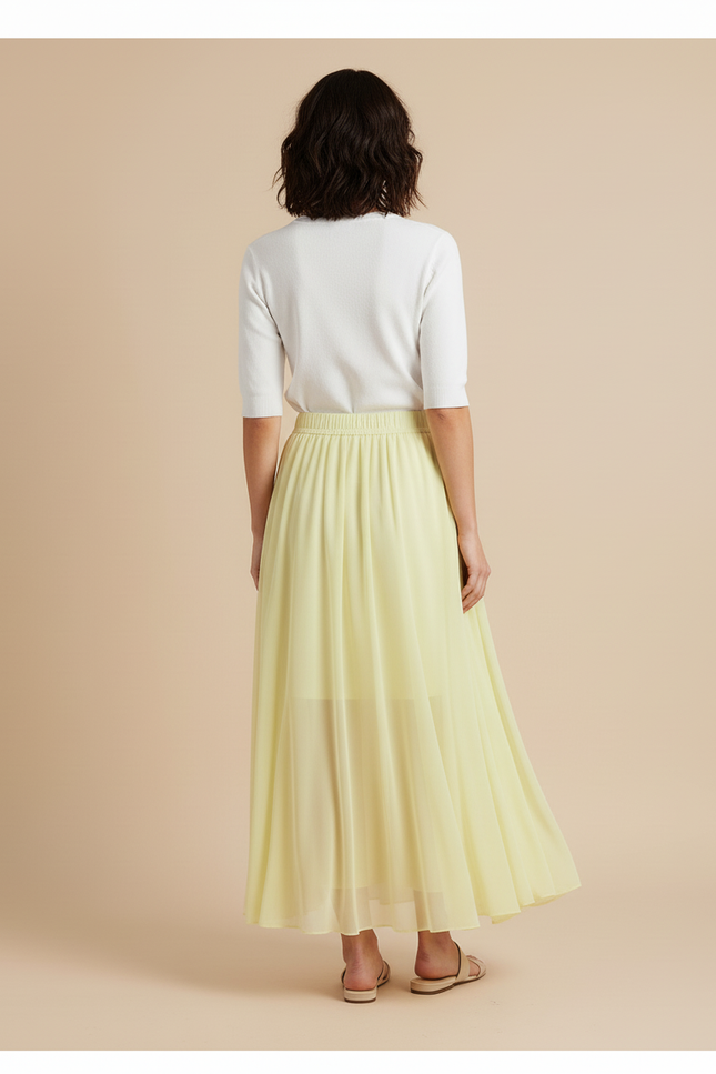 Jupe Longue Jaune Pastel