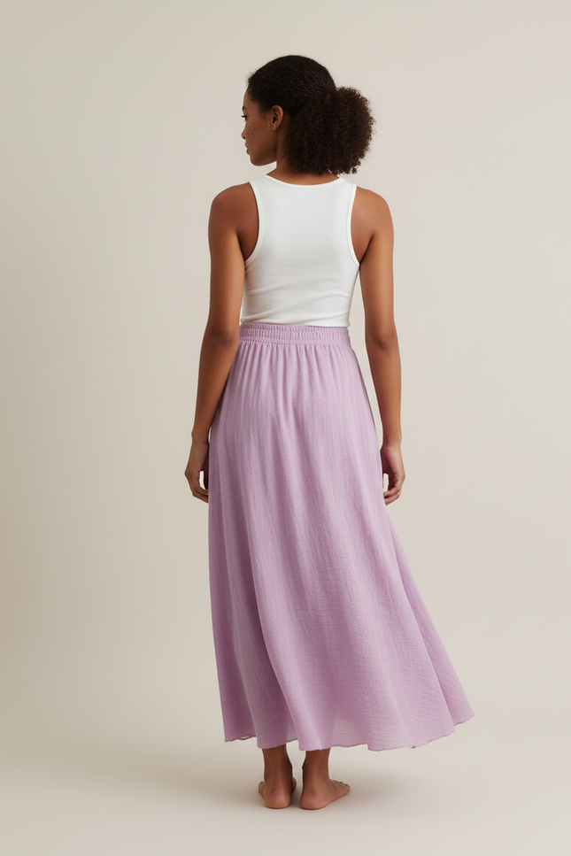 Jupe Longue Lavande Fluide Bohème