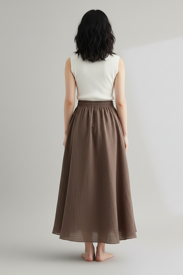 Jupe Trapèze Longue Taille Haute