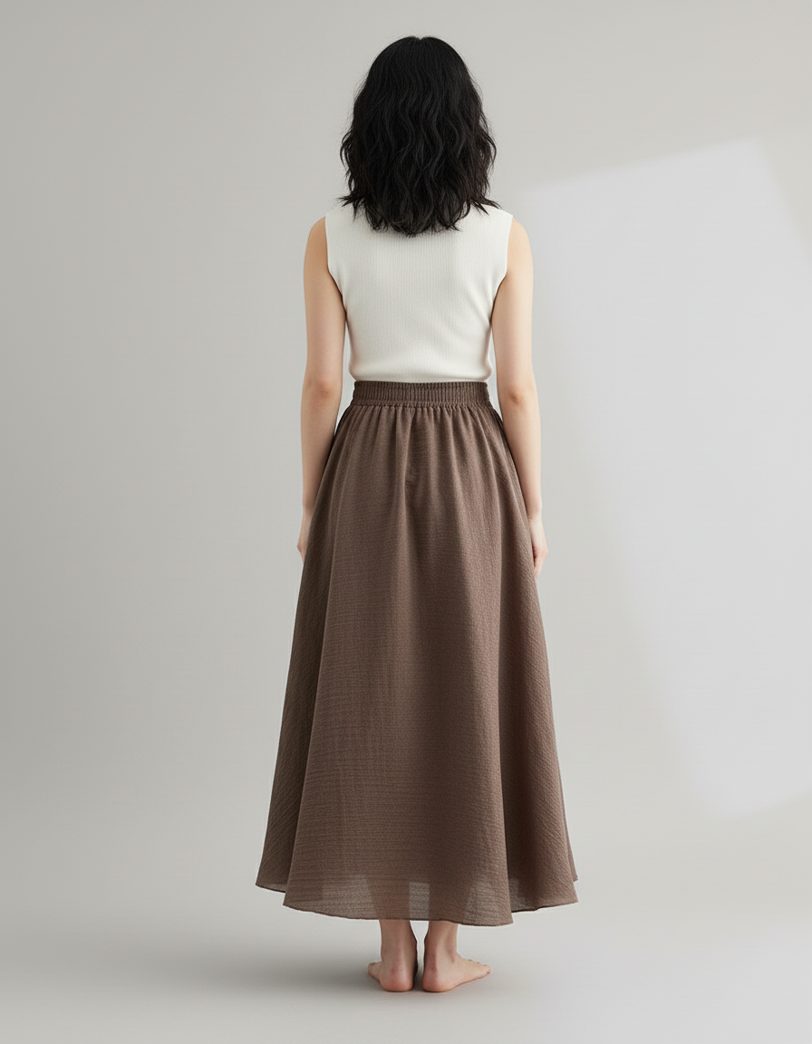 Jupe Trapèze Longue Taille Haute