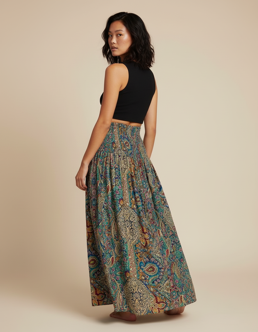 Jupe Longue Imprimé Fleuri Bohème