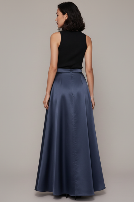 Jupe Longue Satinée Fluide Élégante Femme