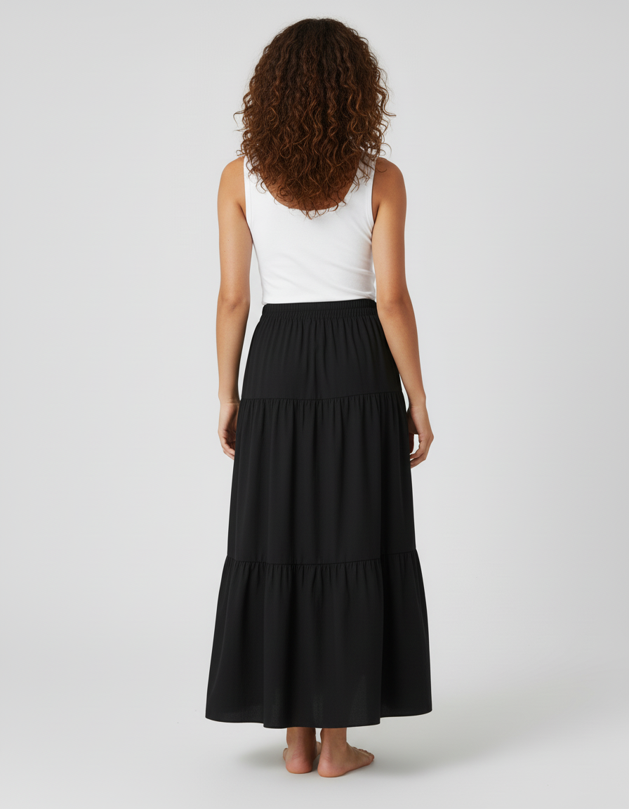 Jupe Longue Noire Fluide Bohème