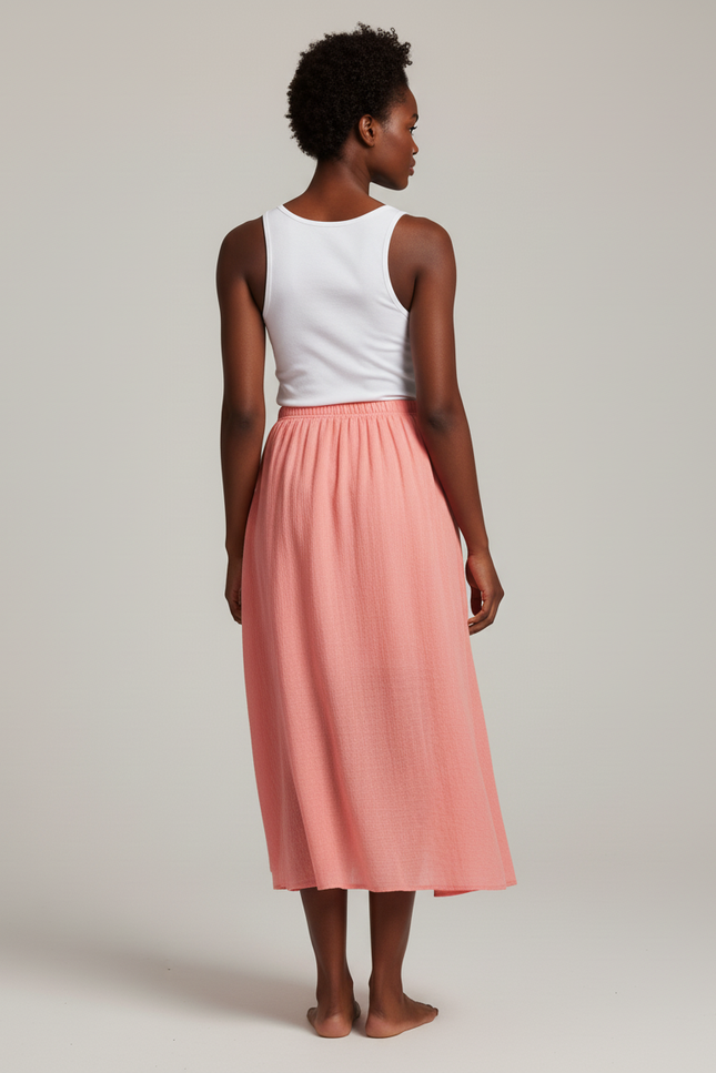 Jupe Longue Corail Lin Bohème