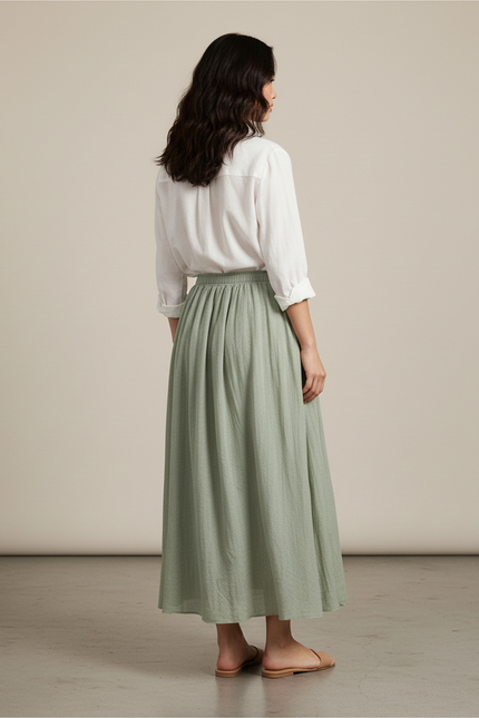 Jupe Longue Coton Lin Bohème Fluide