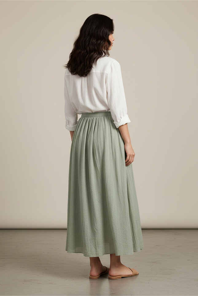 Jupe Longue Coton Lin Bohème Fluide