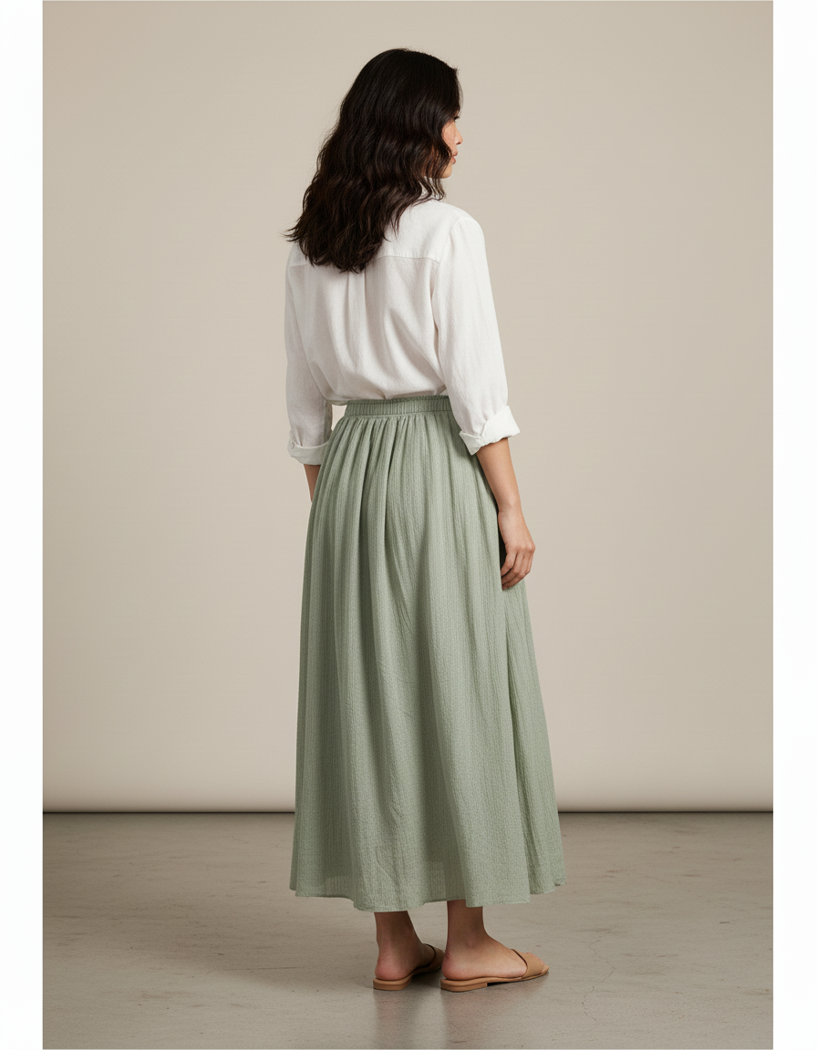 Jupe Longue Coton Lin Bohème Fluide