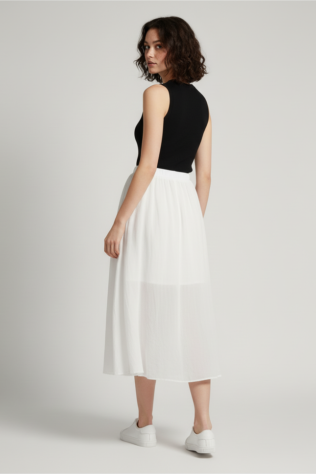 Jupe Longue Blanche Coton Fluide