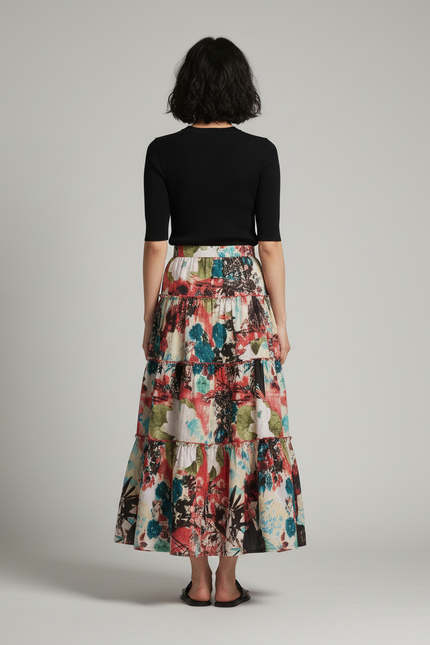 Jupe Longue Imprimée Vintage Bohème Femme