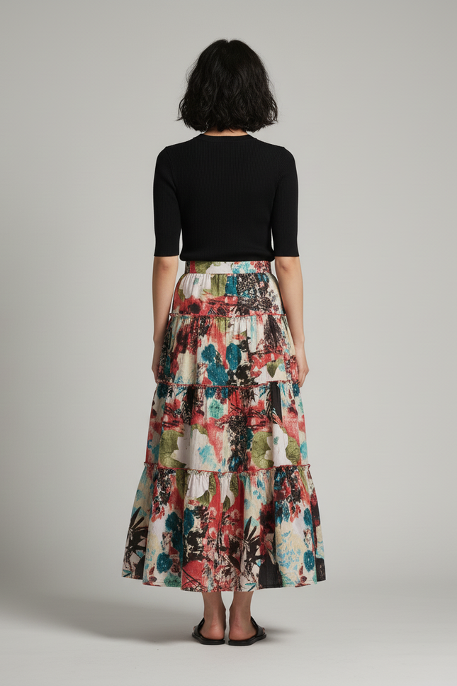 Jupe Longue Imprimée Vintage Bohème Femme