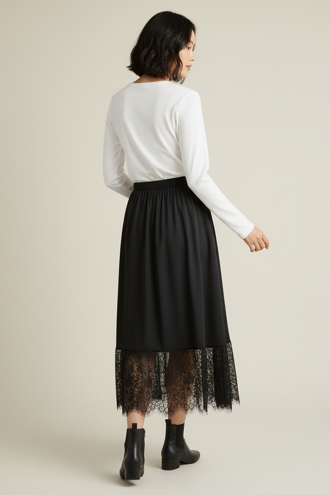 Jupe Longue Crochet Noir