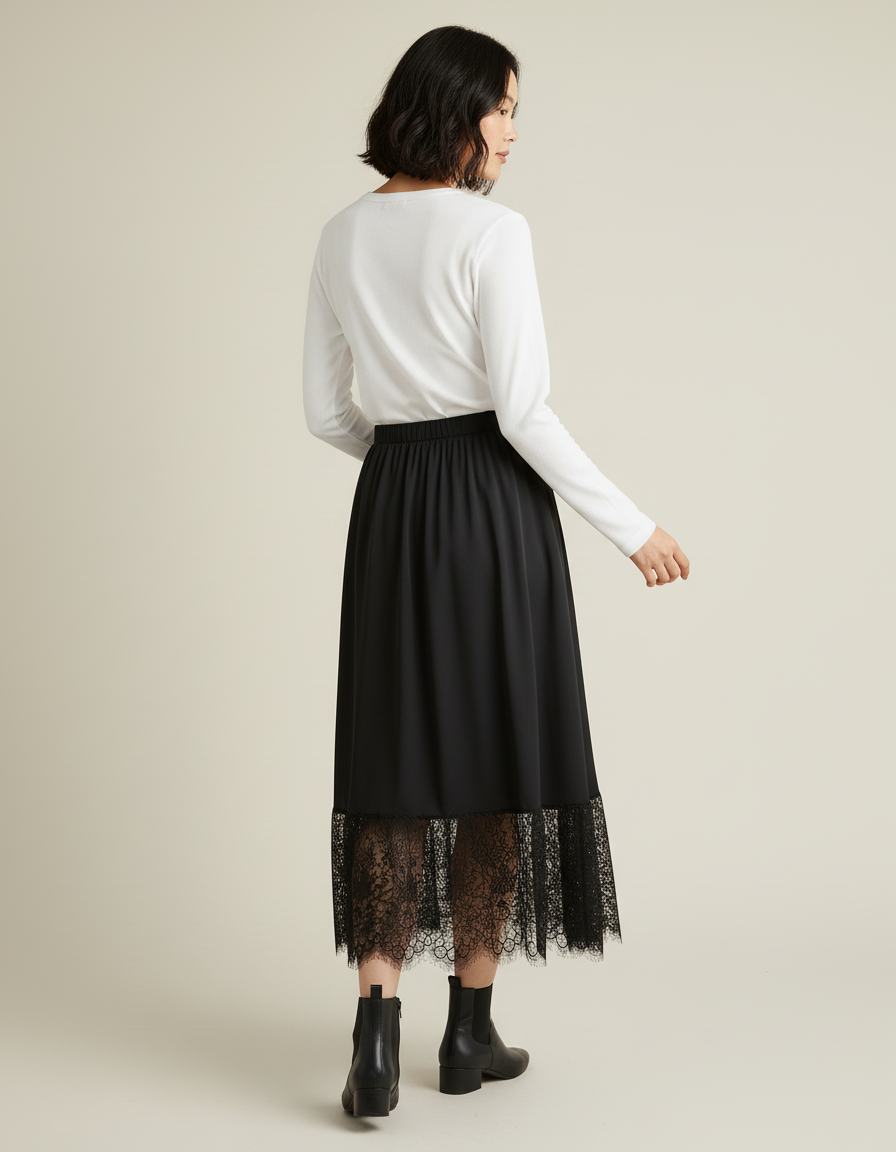 Jupe Longue Crochet Noir