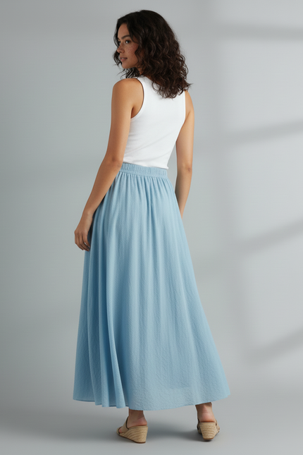 Jupe Longue Femme Bleu