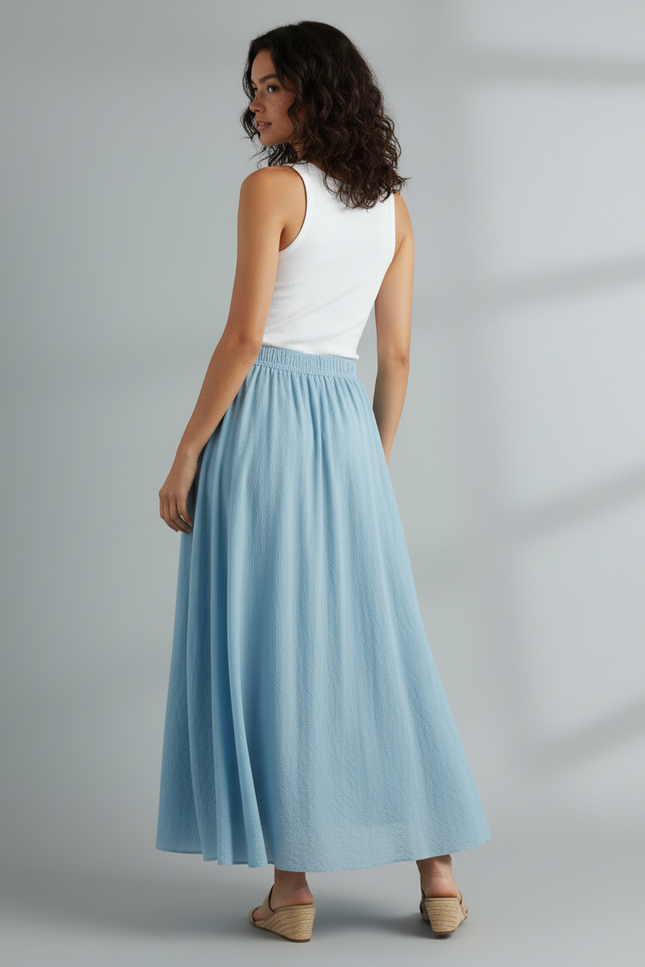 Jupe Longue Femme Bleu