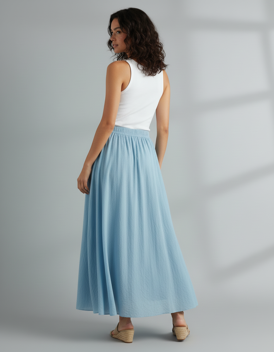 Jupe Longue Femme Bleu