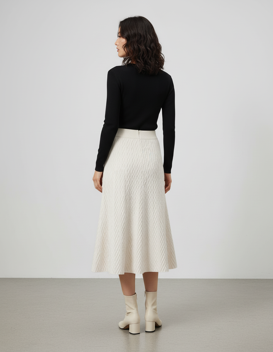 Jupe Jersey Mi-Longue