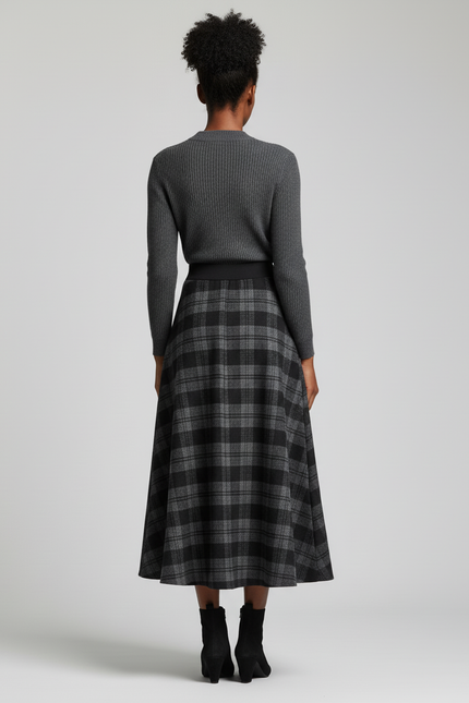 Jupe Tweed Mi-Longue