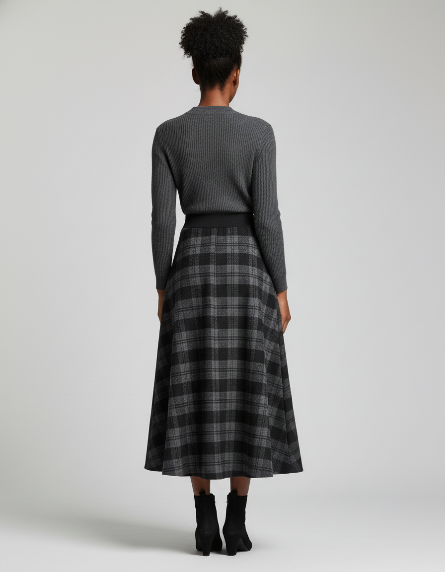 Jupe Tweed Mi-Longue