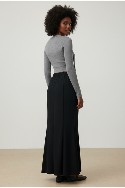 Jupe Longue Noire Sirène Élégante