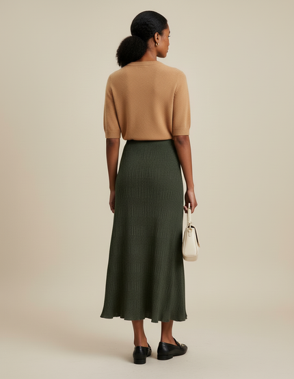 Jupe Longue Côtelée Évasée Chic