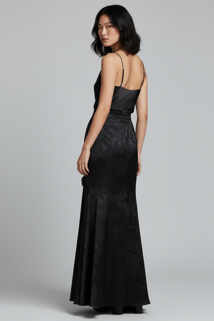 Jupe Longue Velours Jacquard Élégante