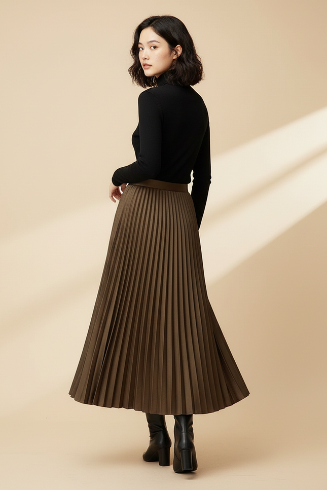 Jupe Longue Plissee Femme