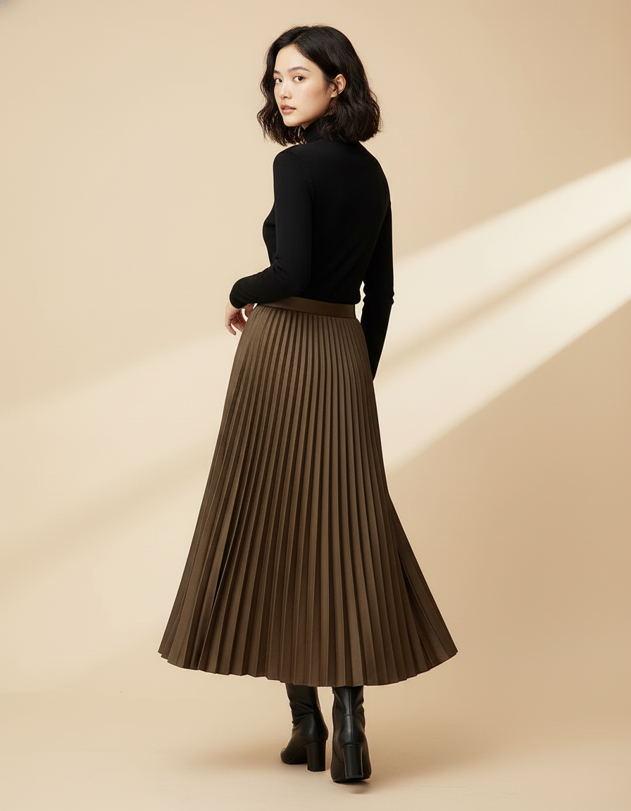 Jupe Longue Plissee Femme