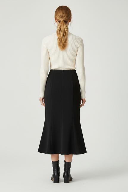 Jupe Longue Noire Sirène Élégante Soirée