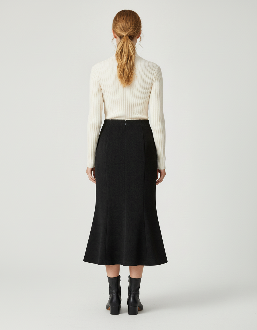 Jupe Longue Noire Sirène Élégante Soirée