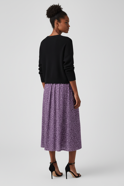 Jupe Longue Plissée À Sequins Élégante