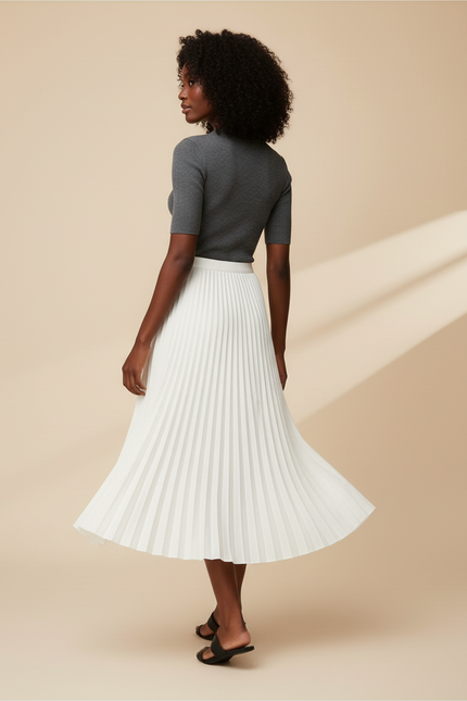 Jupe Plissée Longue Blanche