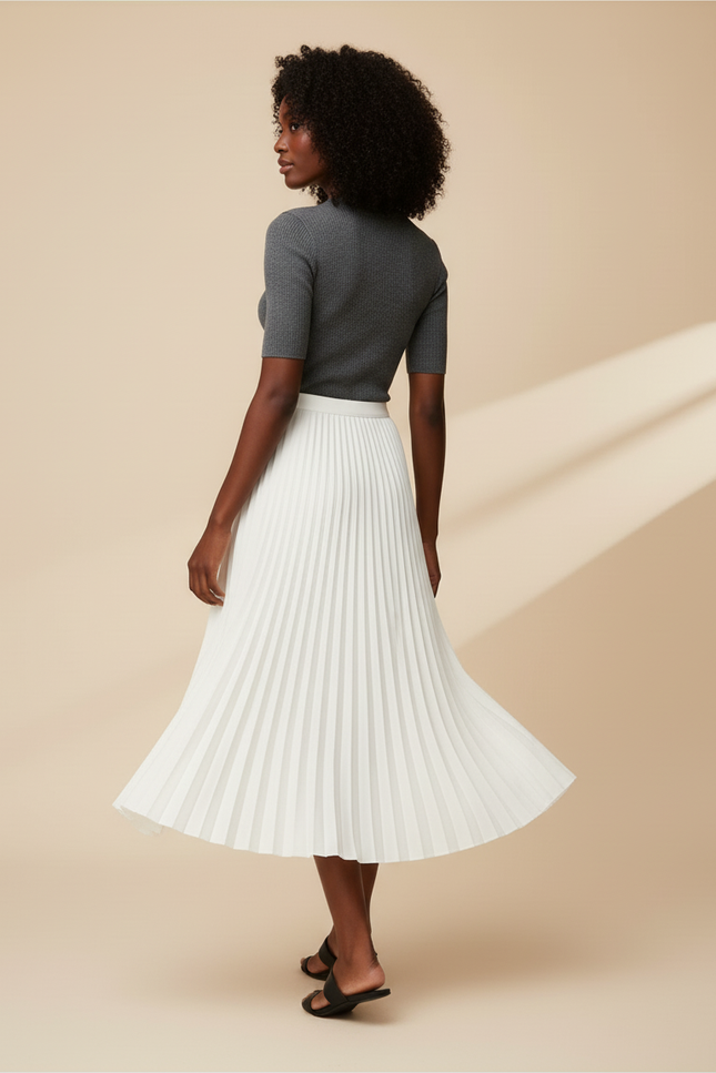 Jupe Plissée Longue Blanche