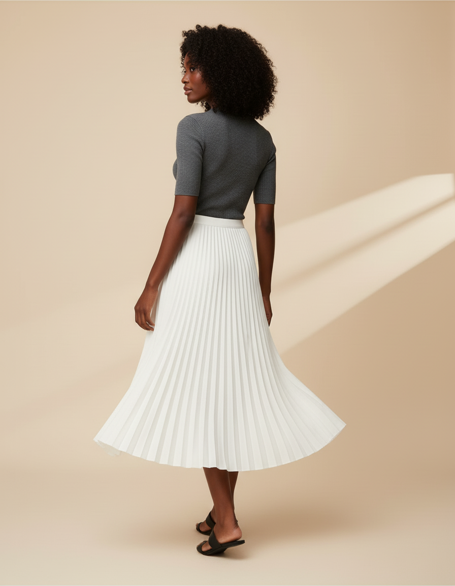 Jupe Plissée Longue Blanche