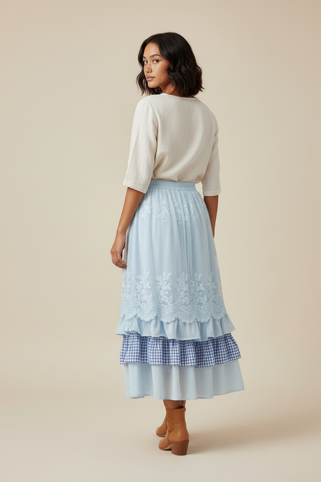 Jupe Longue Tulle Dentelle Bohème