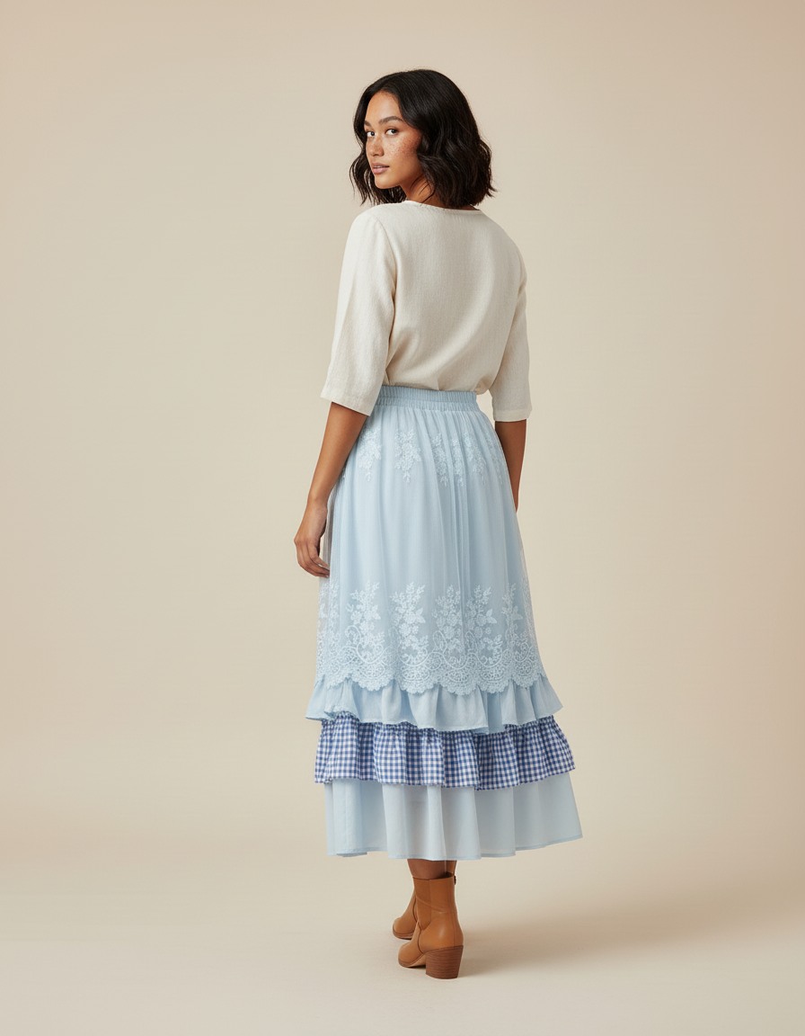 Jupe Longue Tulle Dentelle Bohème