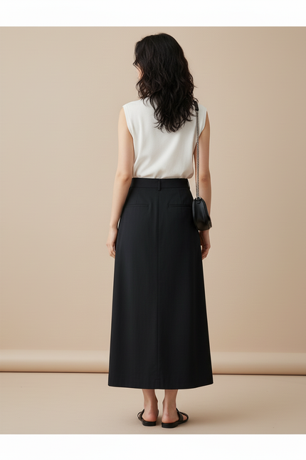 Jupe Mi-Longue Avec Poches