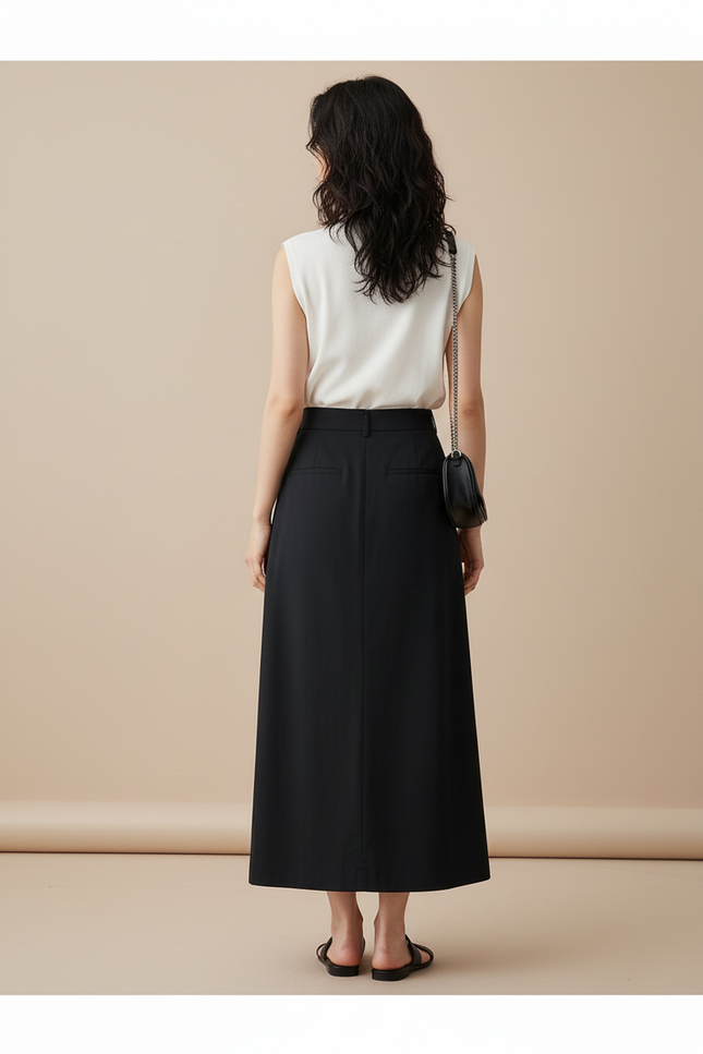 Jupe Mi-Longue Avec Poches