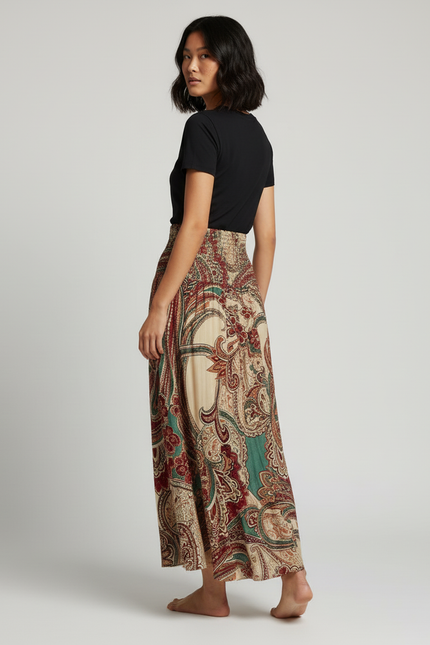 Jupe Longue Imprimé Floral Bohème Femme