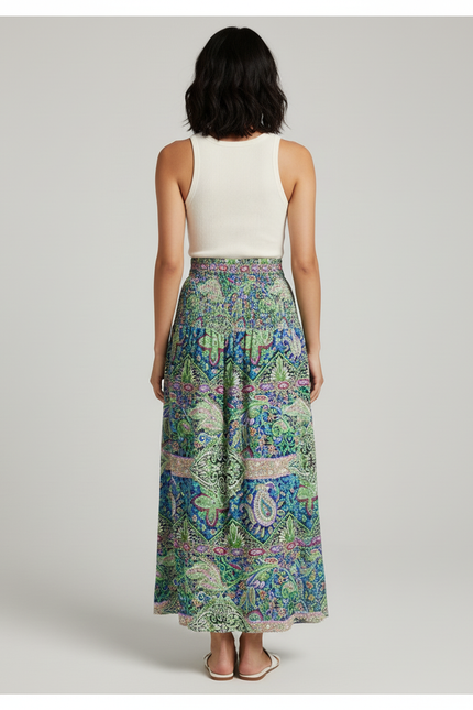 Jupe Longue Imprimée Florale Bohème Femme