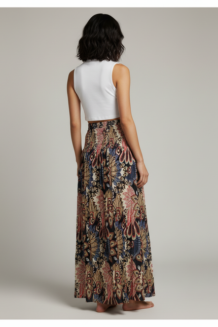 Jupe Longue Motif Bohème Fluide