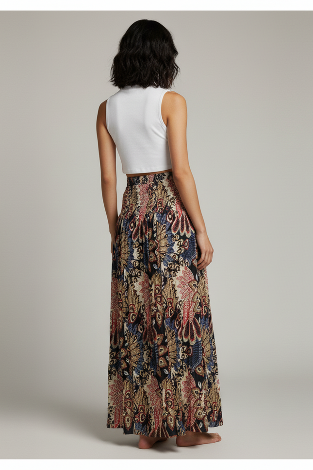 Jupe Longue Motif Bohème Fluide