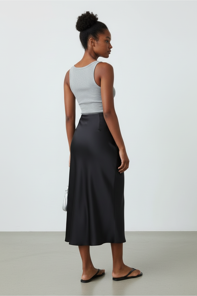 Jupe Mi-Longue Noire
