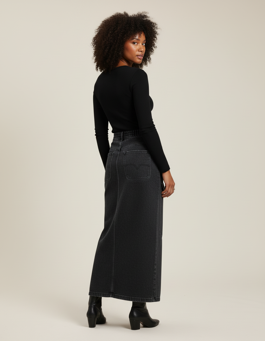 Jupe Jean Longue Noire