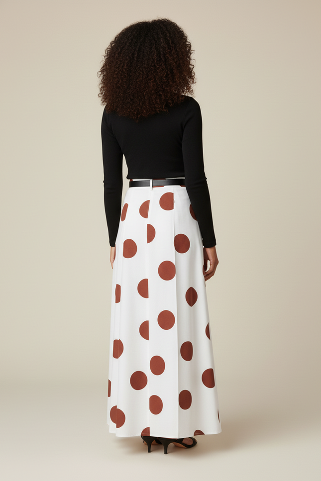 Jupe Longue À Pois Fluide Bohème Femme