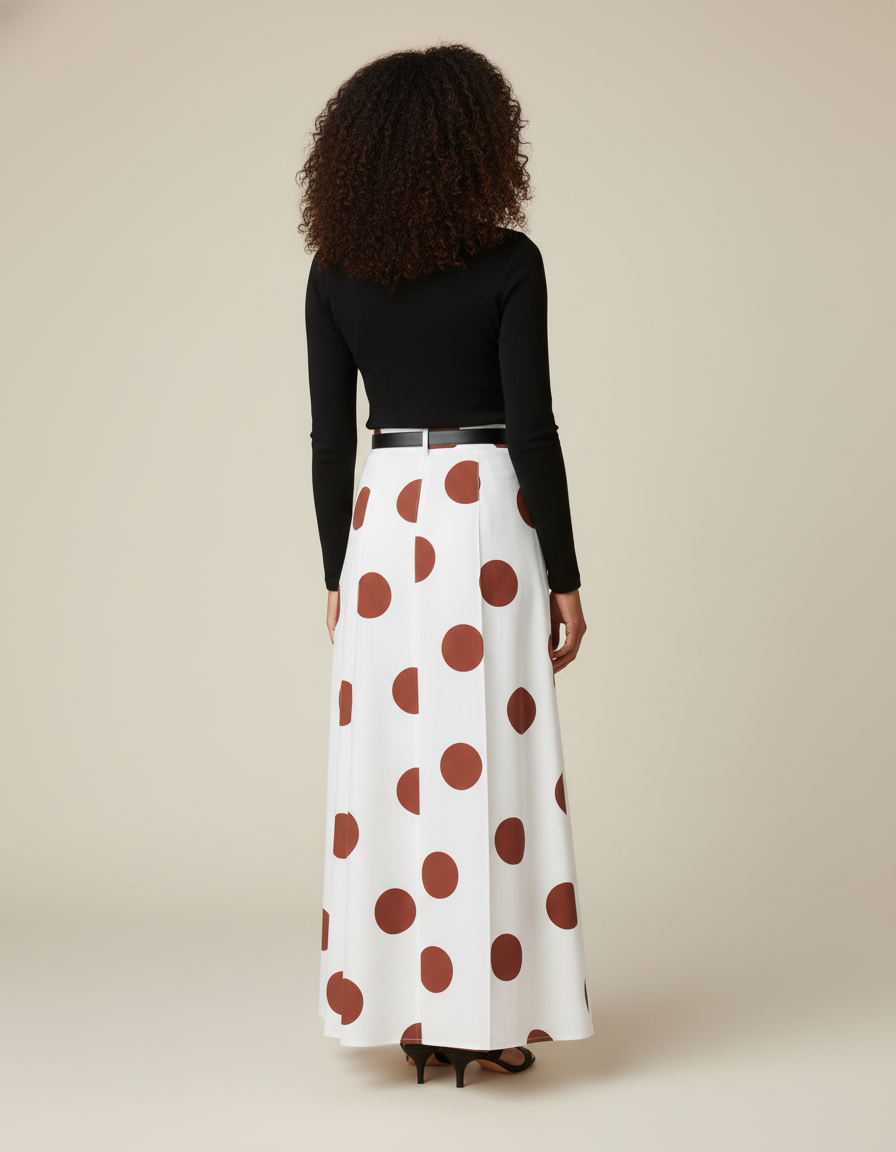 Jupe Longue À Pois Fluide Bohème Femme