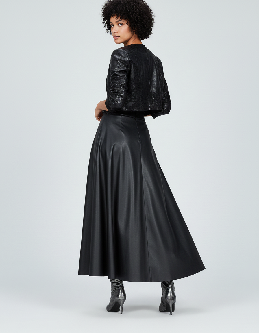 Jupe Mi-Longue Avec Fente