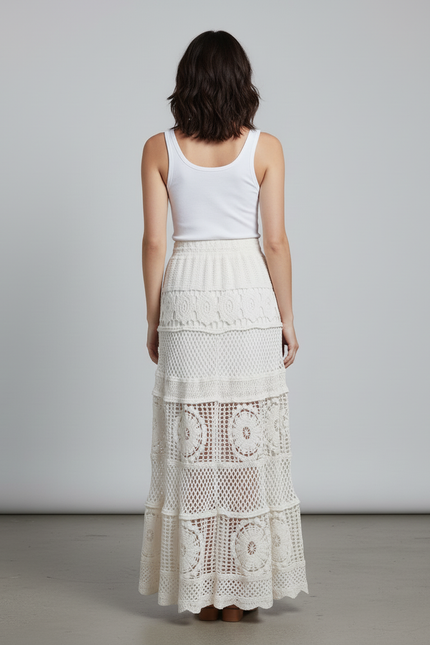 Jupe Longue Crochet Florale Bohème